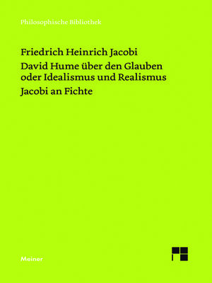 cover image of David Hume über den Glauben oder Idealismus und Realismus. Ein Gespräch (1787). Jacobi an Fichte (1799)